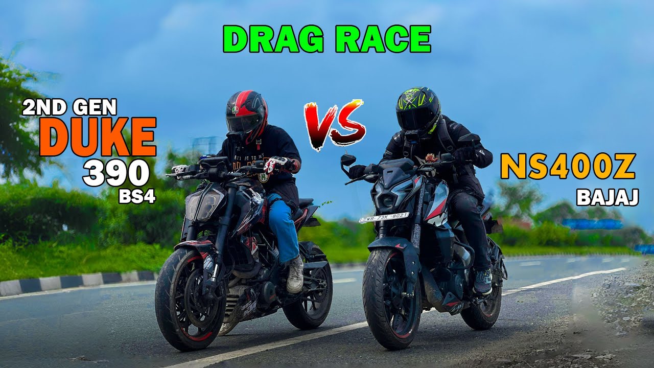 Duke 390 Gen2 Bs4 VS Bajaj Pulsar Ns400z  Drag Race 😱