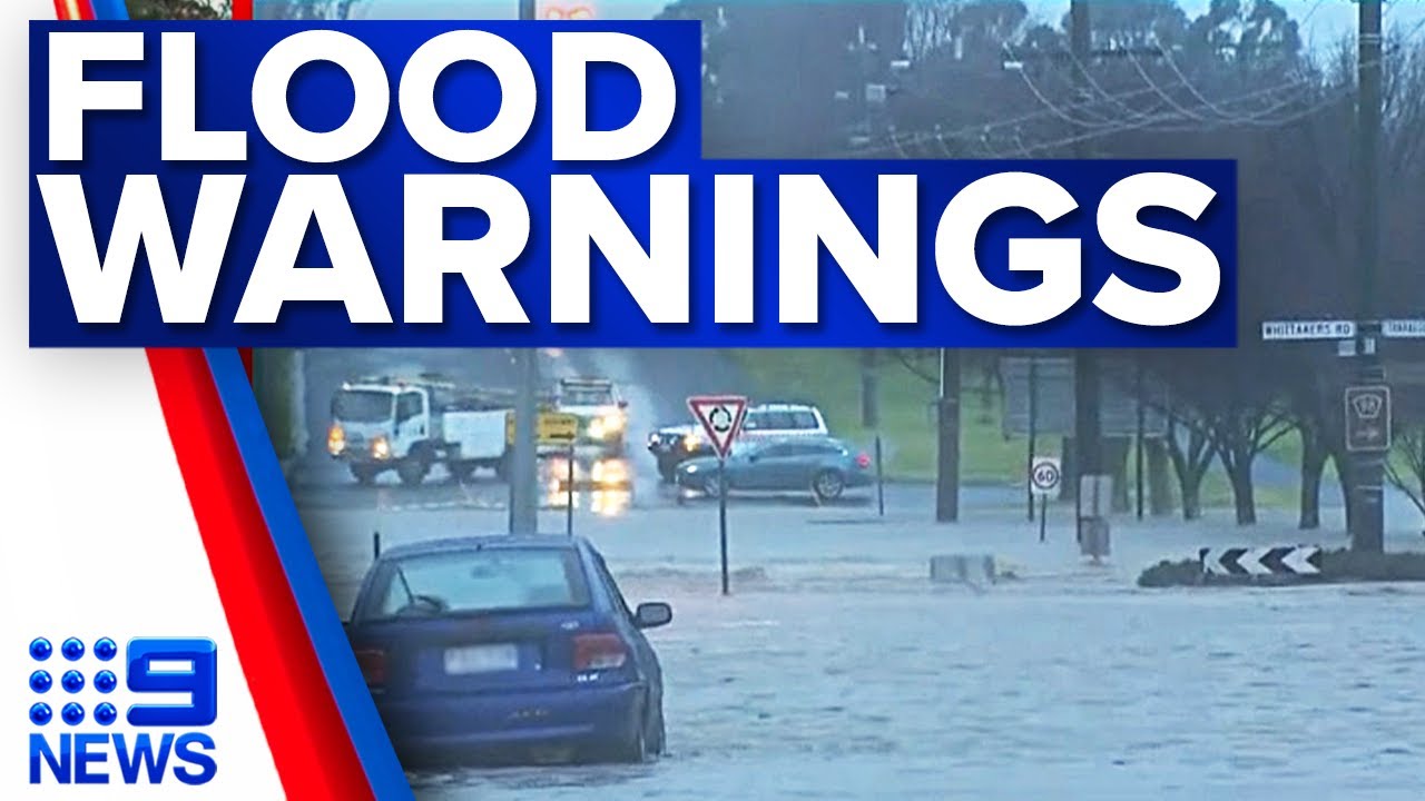 Flood warnings as Victoria smashed by violent rain | 9 News Australia