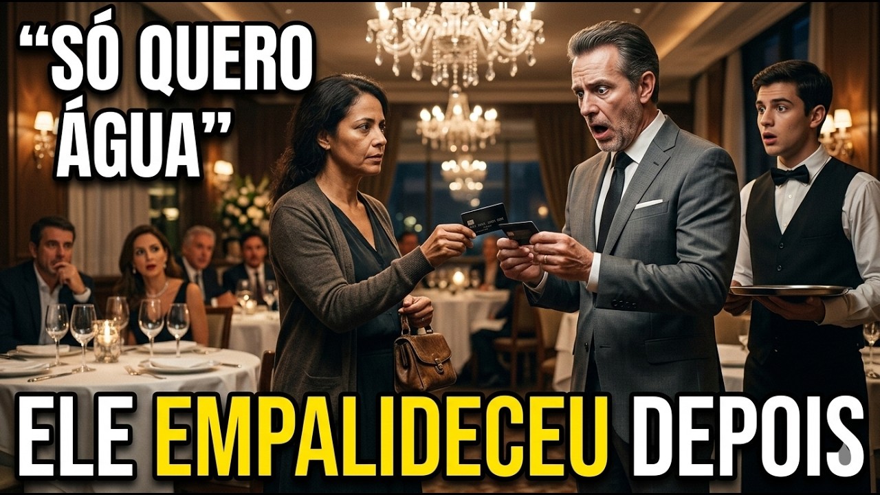 SÓ QUERO ÁGUA”, PEDIU A SEM-TETO — E O DONO DO RESTAURANTE EMPALIDECEU AO VER O CARTÃO.