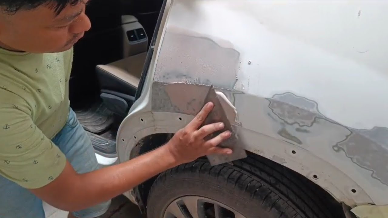 MG car Denting and painting porcess # on yutube chenel sabcebers....#