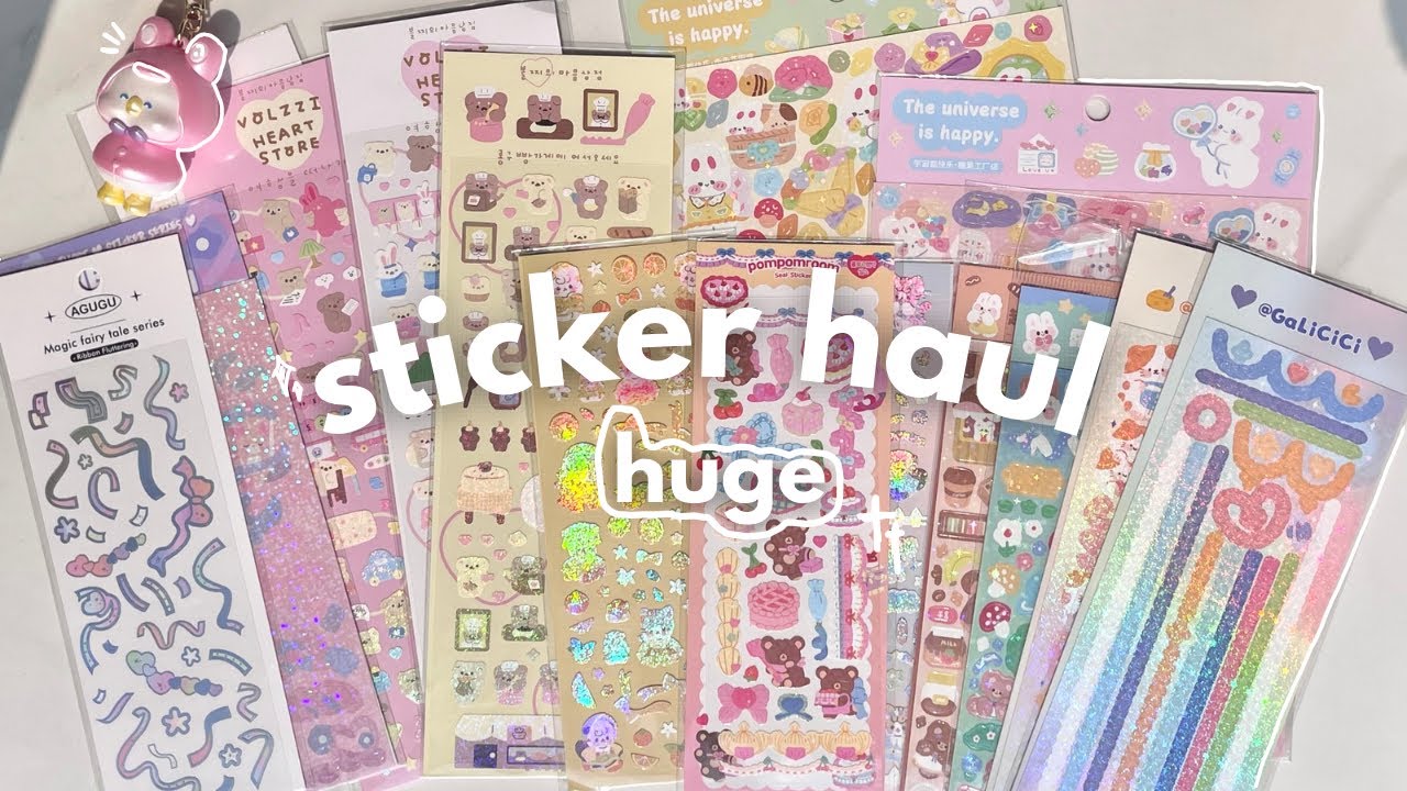 huge sticker haul 🌷 + asmr, organizing stickers~