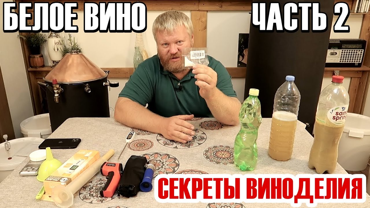 Белое ВИНО в домашних условиях - Часть 2 - Мускат Оттонель /  КВАРТИРНОЕ ВИНО из Винограда /