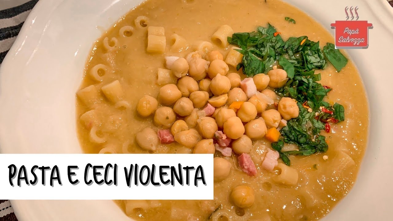 PASTA E CECI VIOLENTA per salutare l'inverno