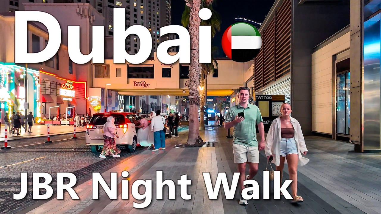 Dubai JBR Night Walk City Vibe 4K