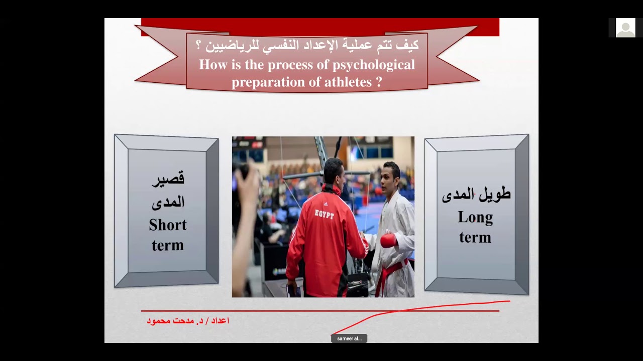 محاضرة الإعداد النفسي للاعبي رياضات الدفاع عن النفس