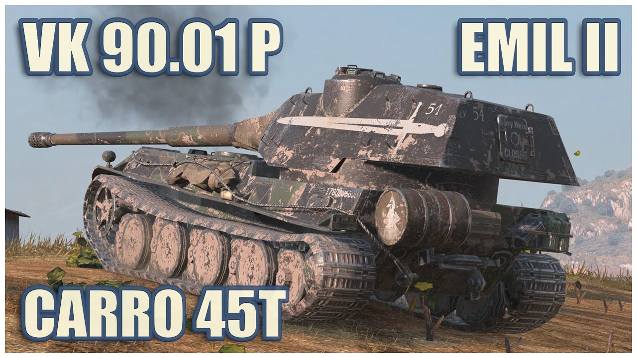 Emil II, VK 90.01 (P) & Carro 45t • WoT Blitz Gameplay