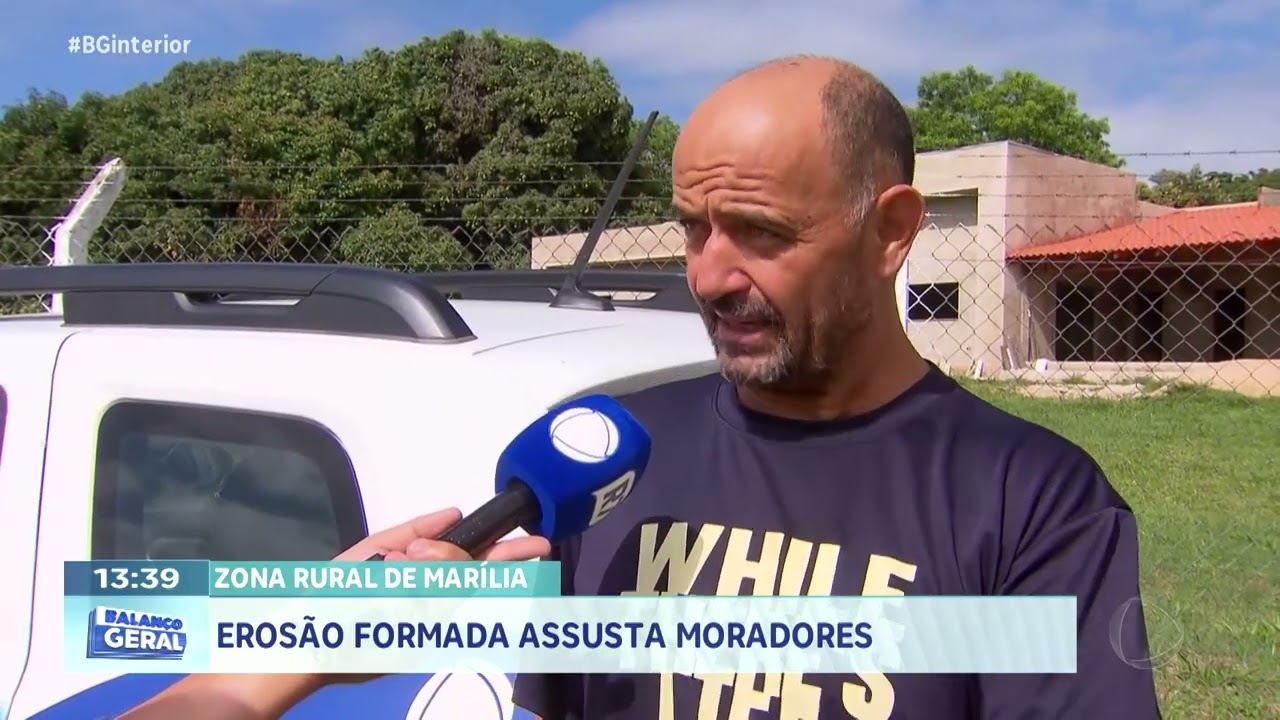 Zona rural de Marília: erosão formada assusta moradores