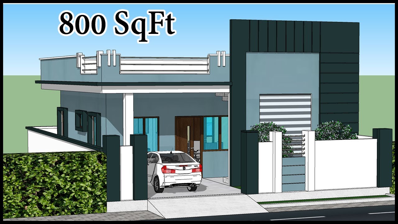 800Sqft (26'x31')  3D Home Design | 30x40 Low Cost Home design | Gopal Architecture