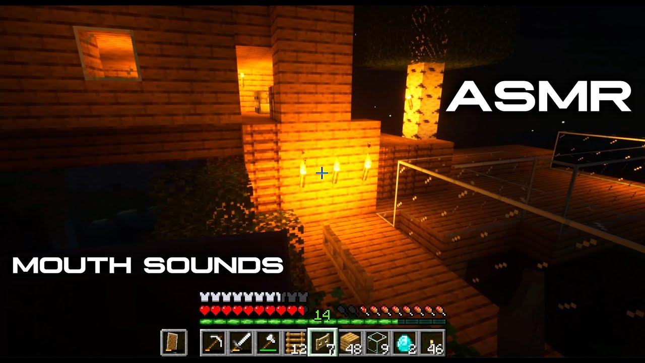 ASMR MINECRAFT / CONSTRUINDO NOSSA CASA (em uma sobrevivencia relaxante)