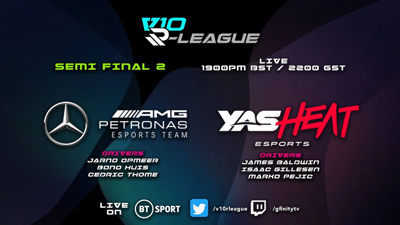 LIVE RACING: Yas Heat vs Mercedes AMG-Petronas Esports  - V10 R League