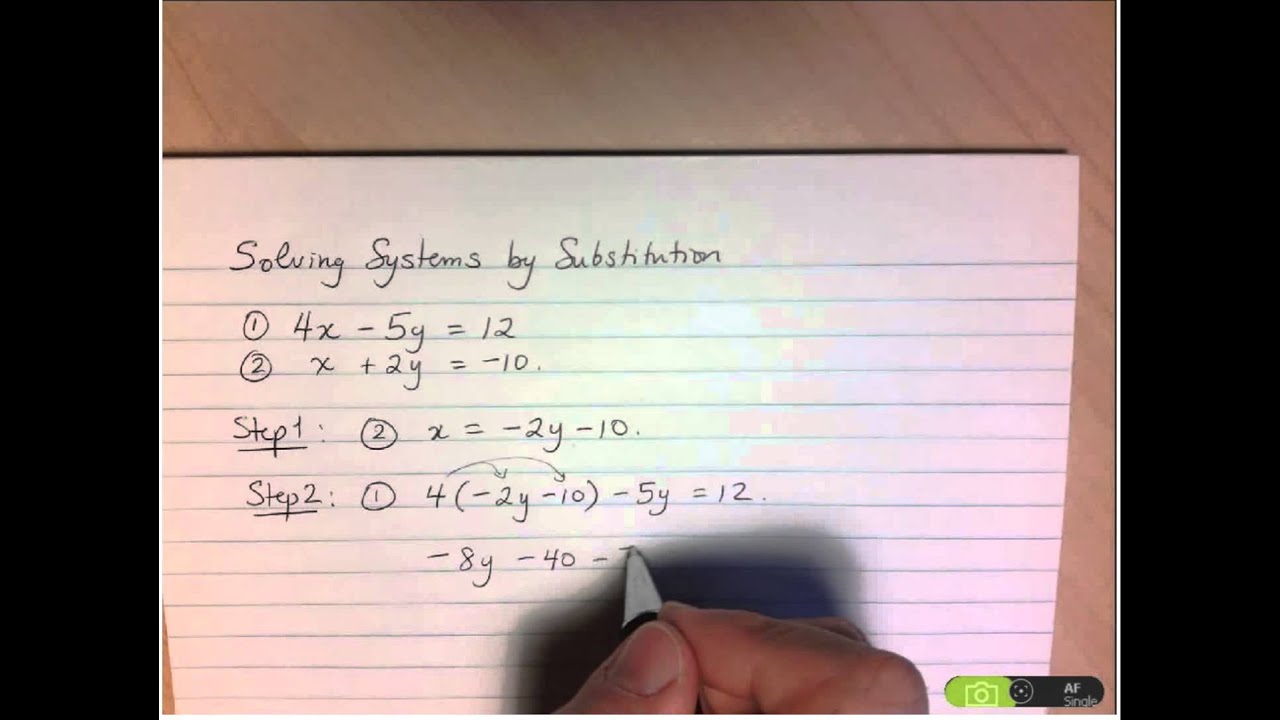Grade 10/9 - Solving Systems by Substitution