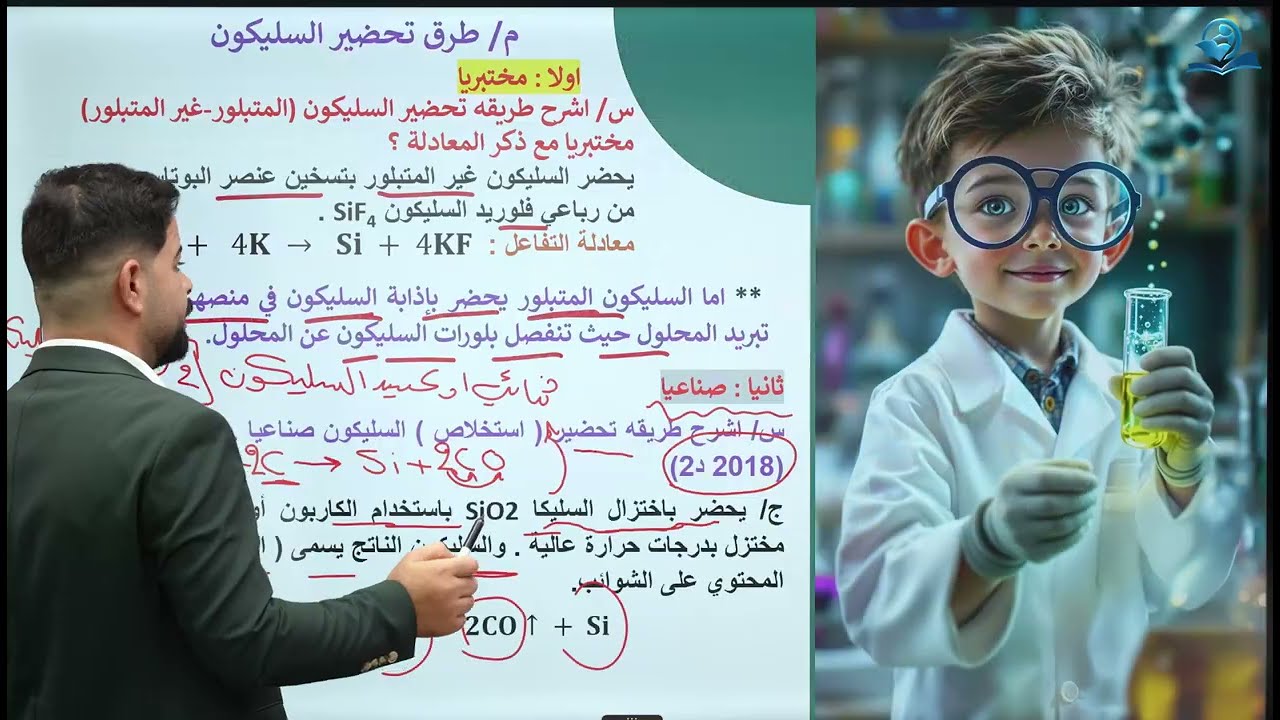 كيمياء الثالث المتوسط | الفصل الخامس | طرق تحضير السليكون