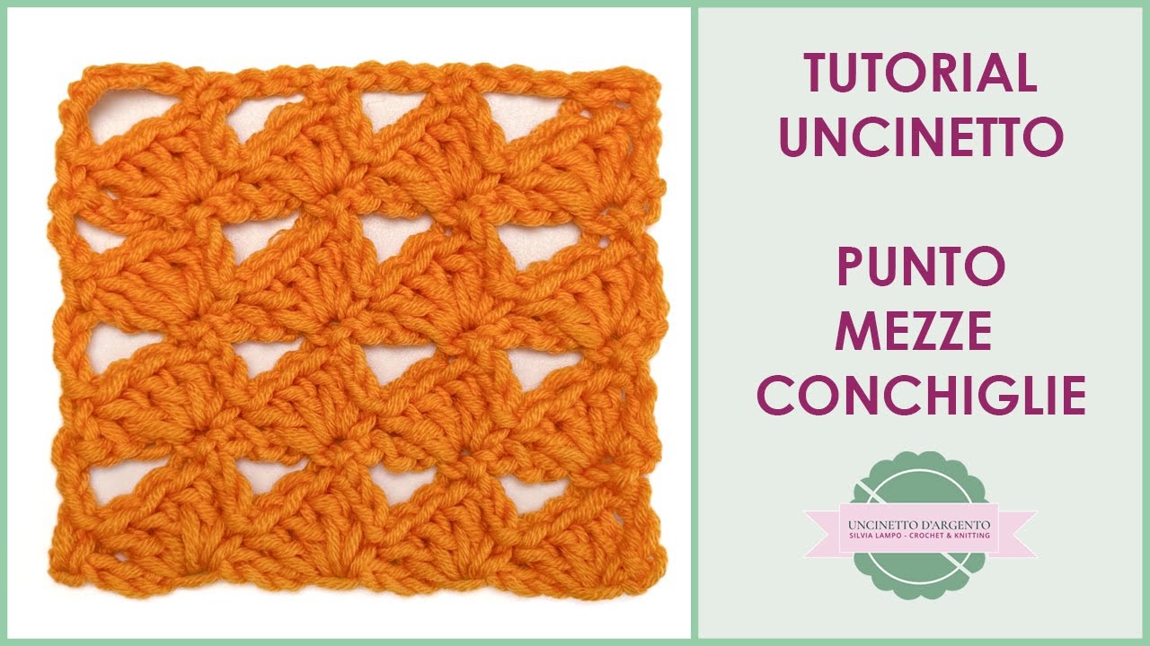 Tutorial punto mezze conchiglie uncinetto | Half shell crochet stitch | Uncinetto d'Argento