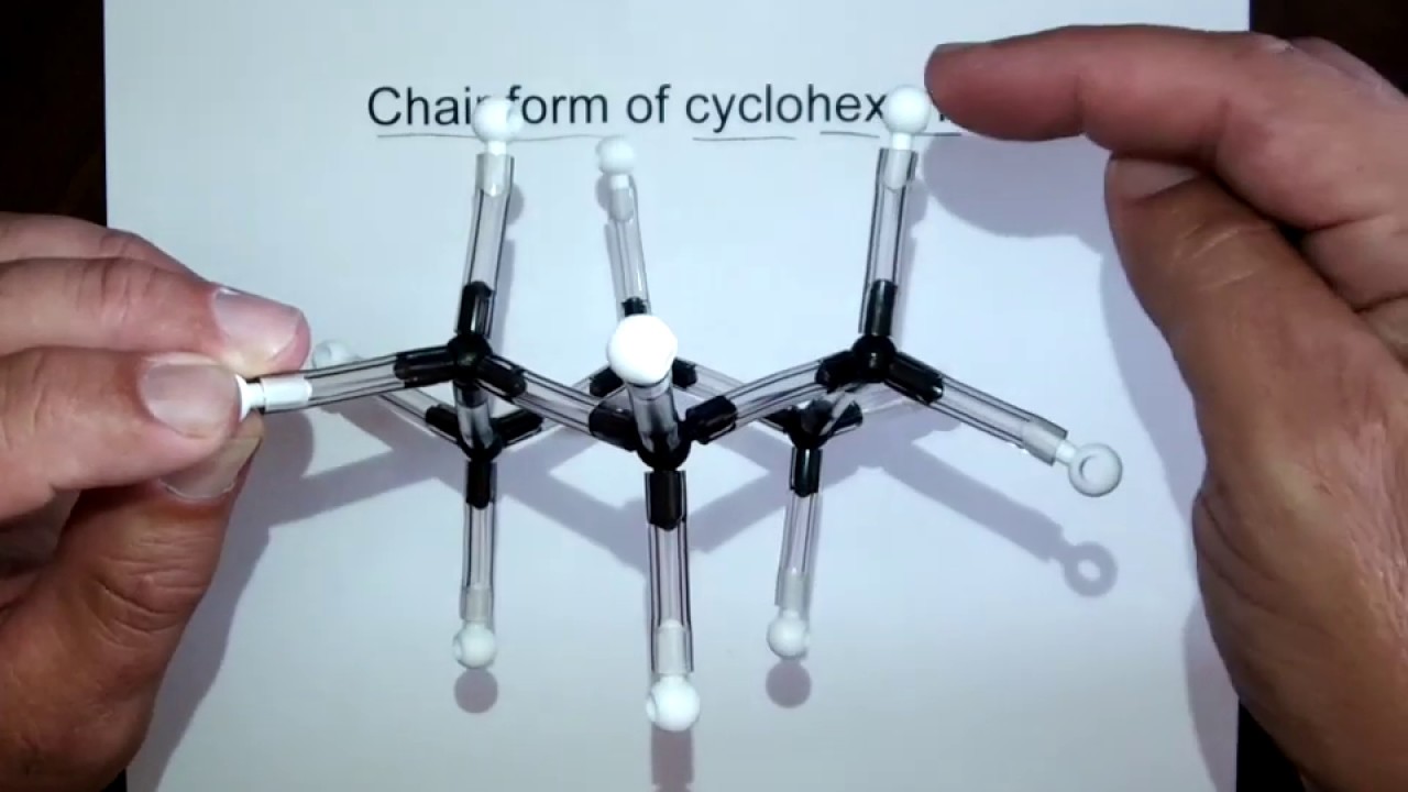 001 Chair form of cyclohexane axial and equatorial H