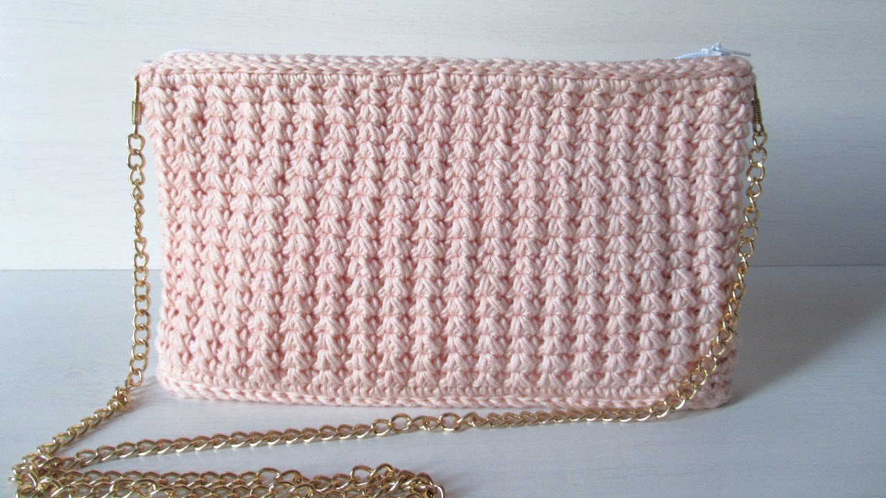 Crochet Clutch Bag | with lining and zipper