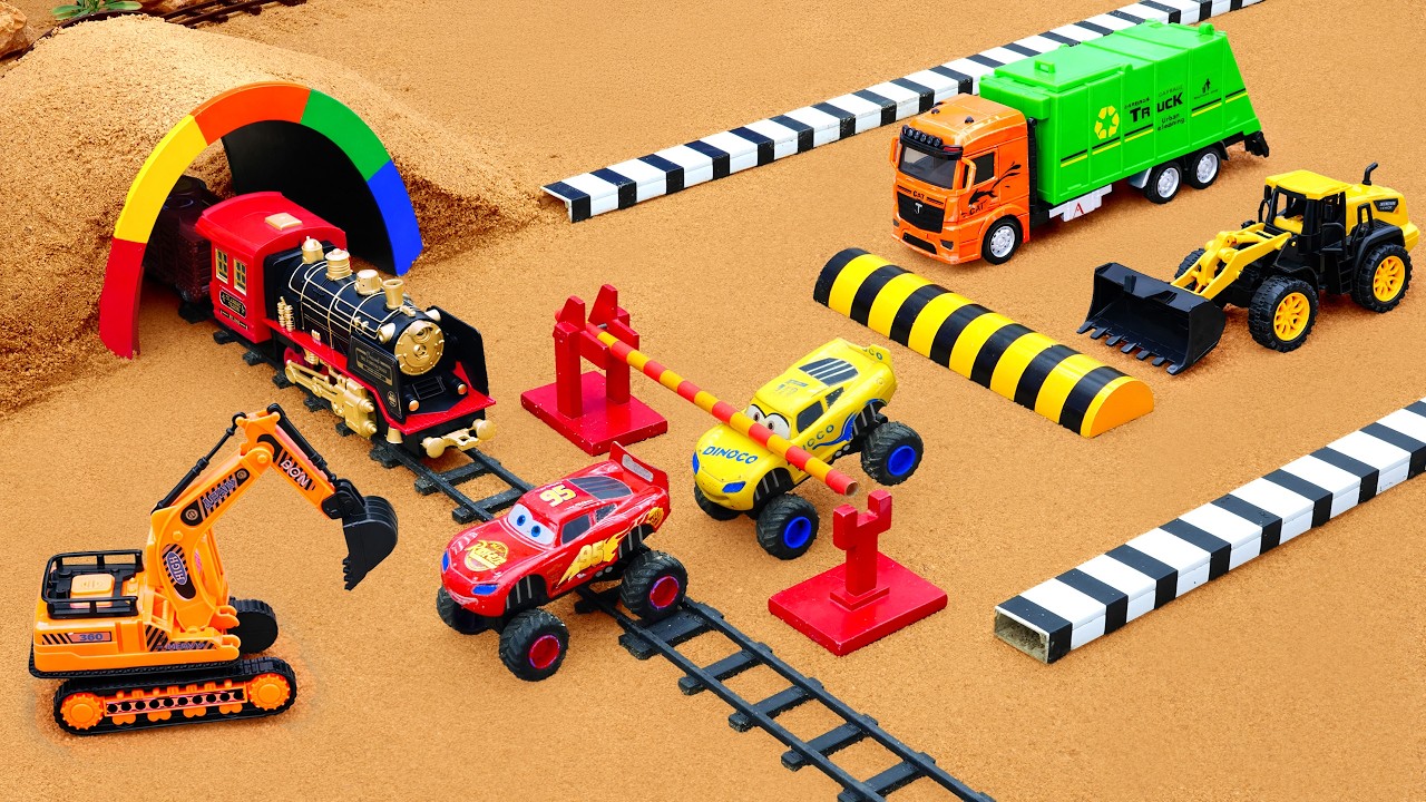 Train Crash - DIY Mini Tractor Science Project Making Tracks 2 Barriers