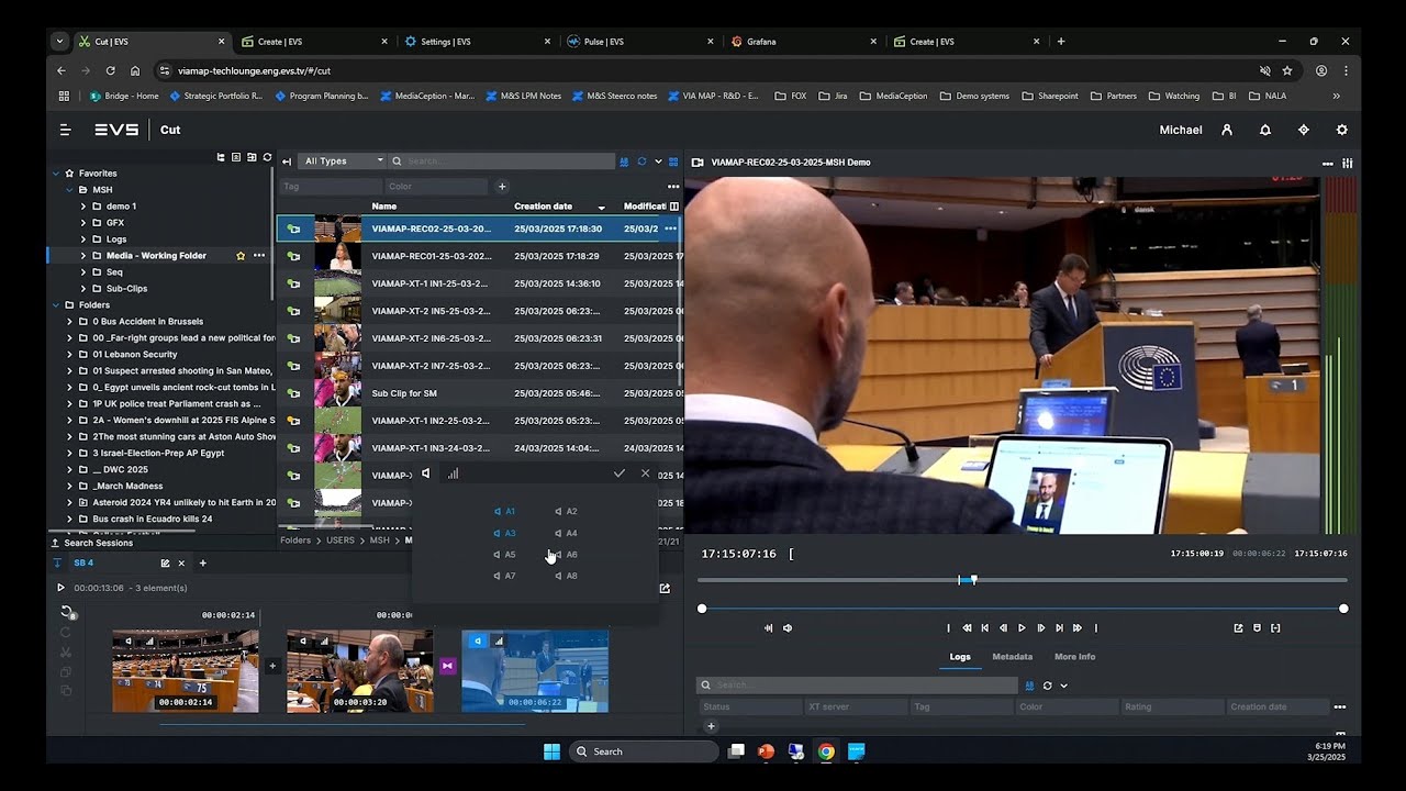 VIA MAP Demo - Web-based editing tools: from rough cut to craft edit