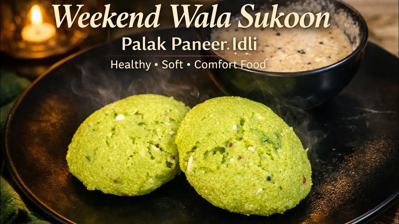Weekend Wala Sukoon | Soft Palak Paneer Idli 💚 | Healthy Comfort Food