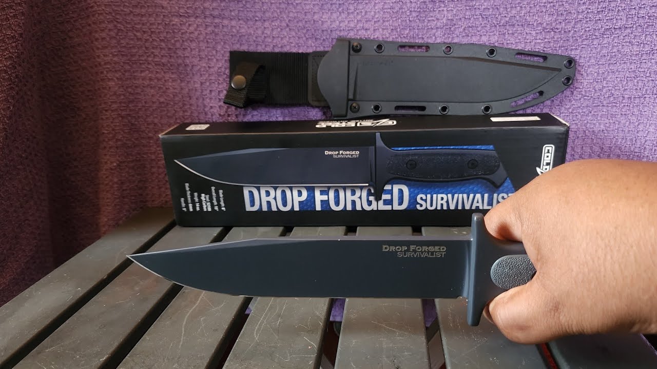 THE COLD STEEL DROP FORGED SURVIVALIST KNIFE REVIEW PART ONE!!!