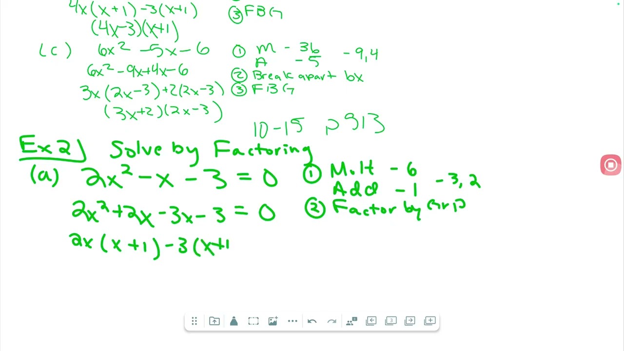 Honors Algebra 8 7 Pt 2 Notes