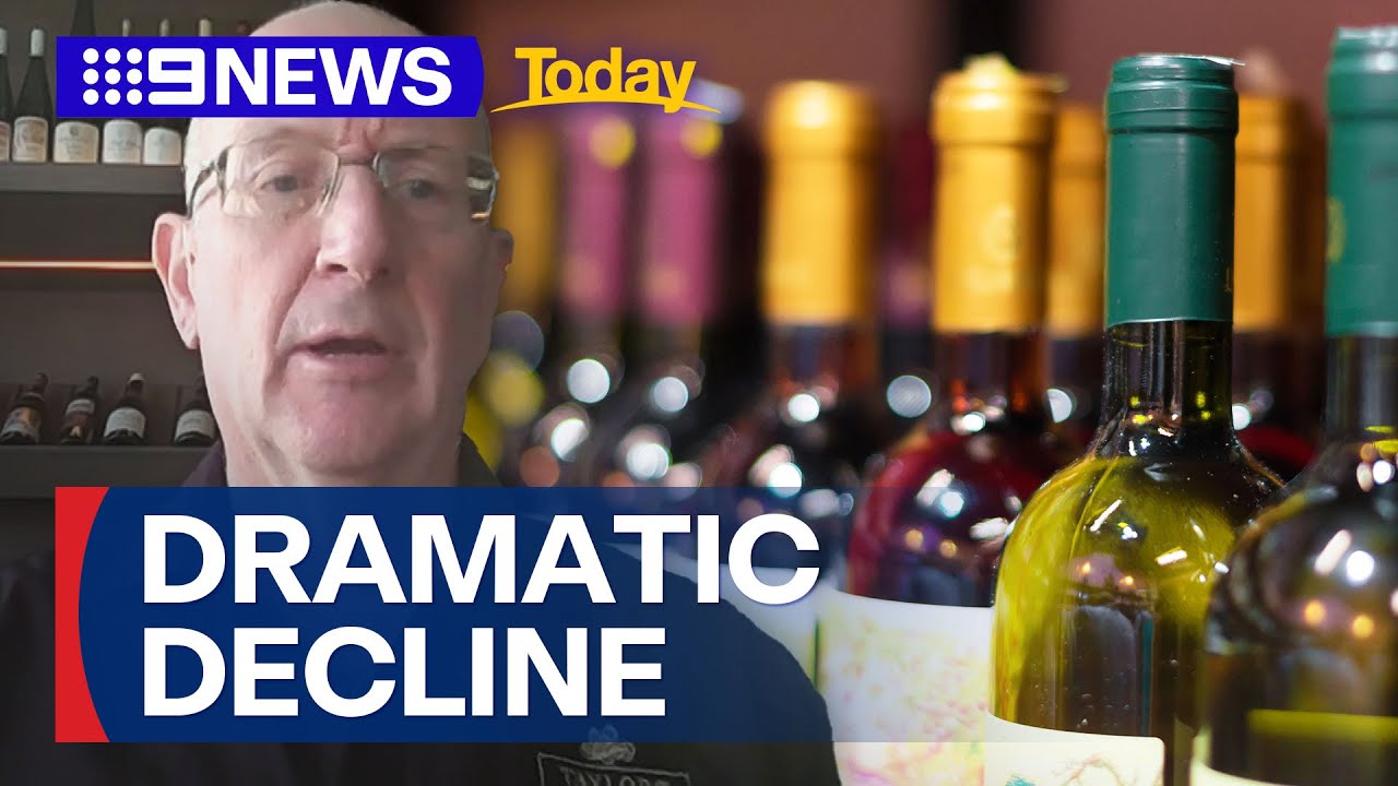 Wine exports hit 20-year low, figures show | 9 News Australia