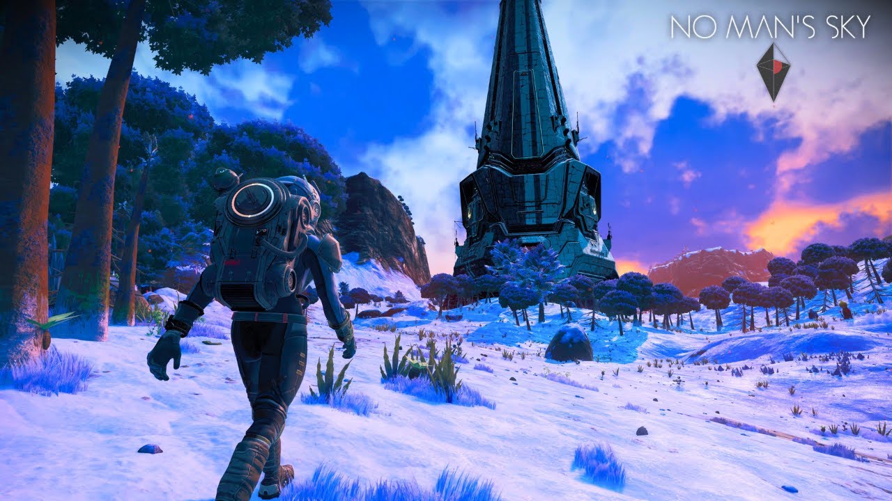 [4K] No Man's Sky Relaxing Gameplay in Snowy Biome | Ambience & Music