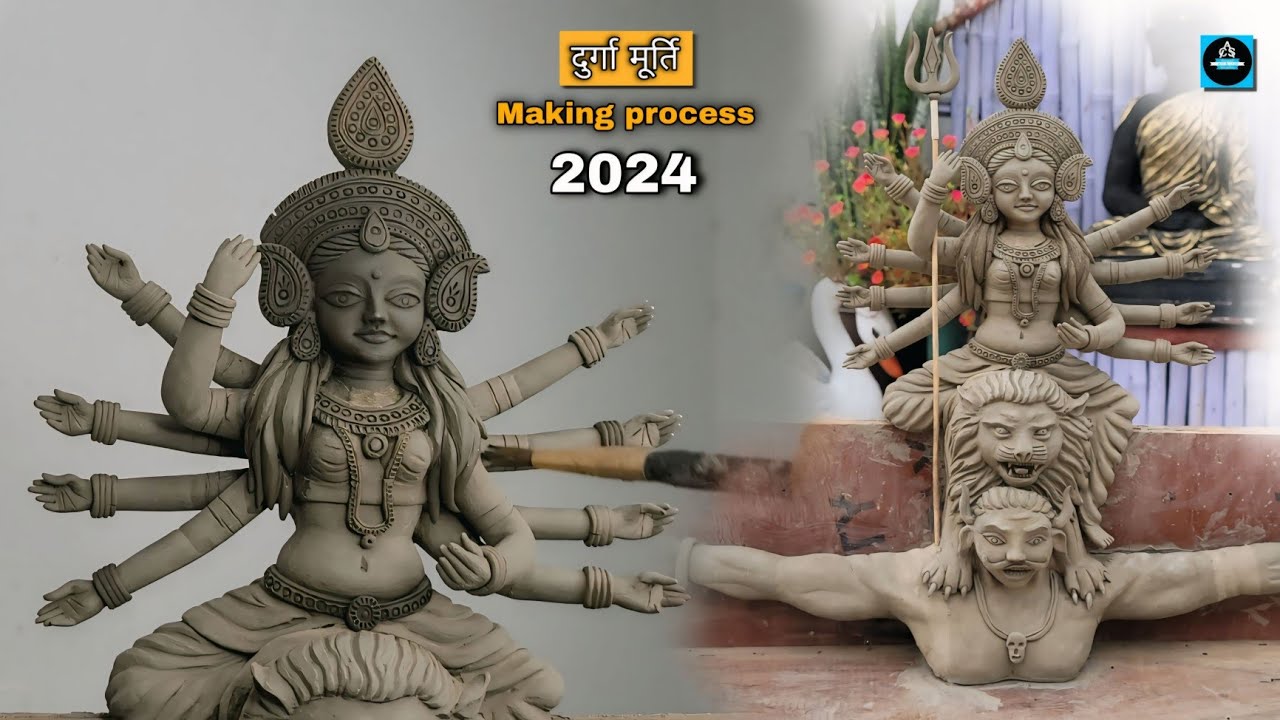 🌺Maa Durga murti making with clay 2024 new model #durgapuja2024 #durgamurti