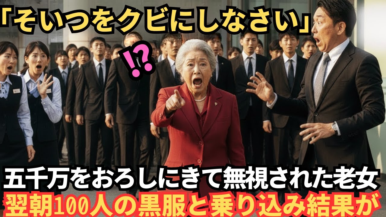 【恐怖の女】「彼をクビにしなさい」五千万をおろしにきて無視された老女　翌朝100人の黒服を乗り込み⁉