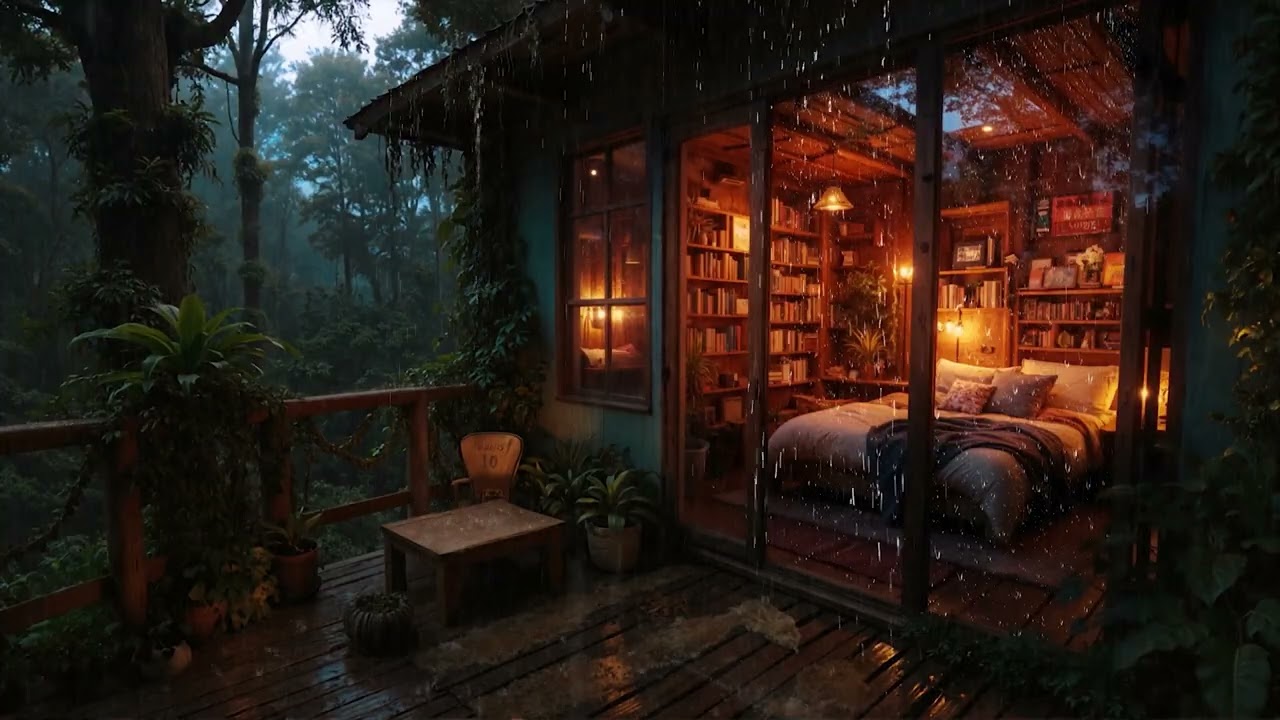 Peaceful Rain at a Remote Forest Cabin | 8 Hours of Calm Sleep Ambience (4K – No Ads)