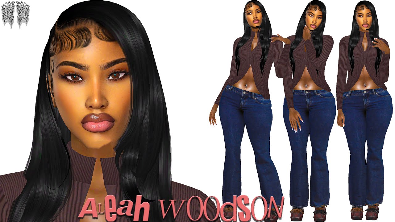 Sims 4 CAS |Aleah Woodson| Sim Download | BEST BLACK/URBAN SIMS 4 CC | FREE CC Folder + CC  Links!!