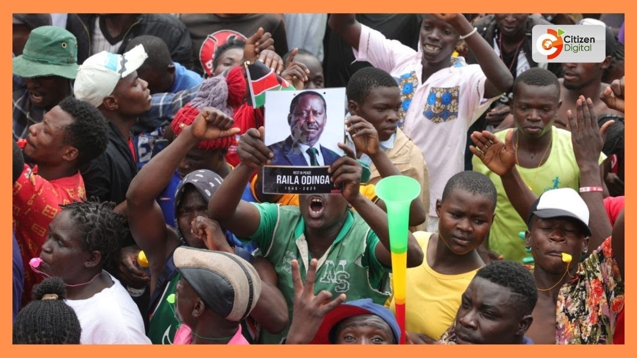 Thousands of mourners turn up at the Kenyatta International Stadium in Kisumu for Raila’s last lap