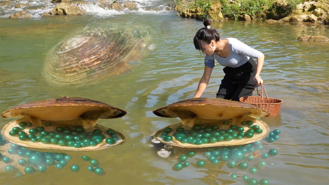 🔥A giant pearl cradle was discovered by the river, and mutated river clams showed their divine power
