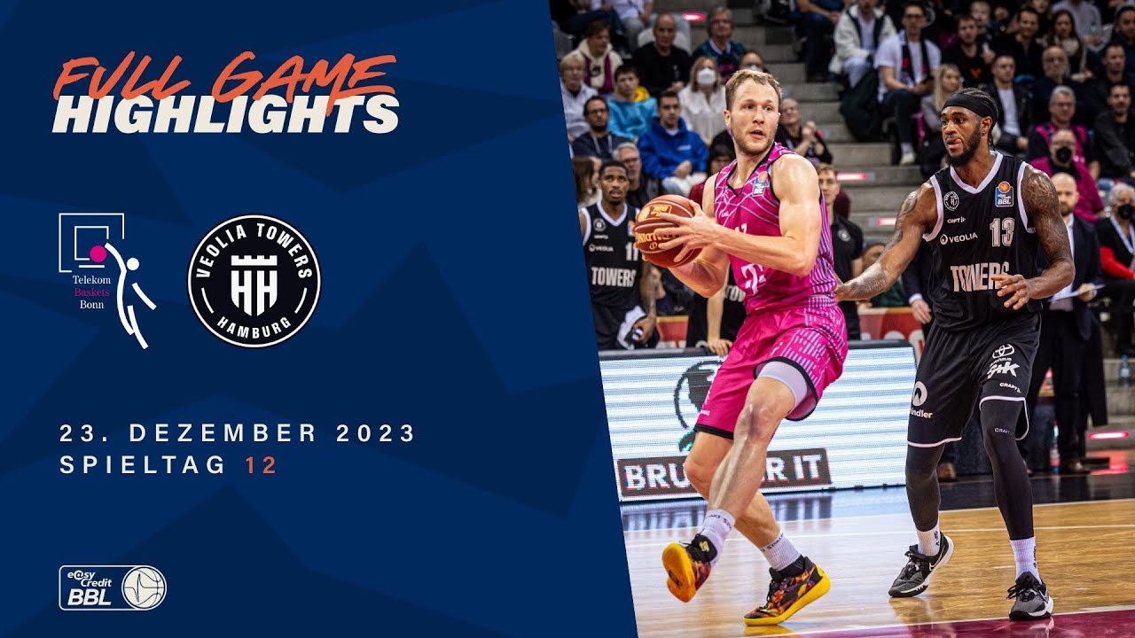Telekom Baskets Bonn vs. Veolia Towers Hamburg - Full Game Highlights - Spieltag 12, Saison 23/24