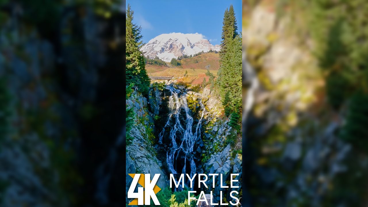 2HRS Scenic Vertical Video - Myrtle Falls, Mt. Rainier for Tablets & Phones + Relaxing Nature Sounds