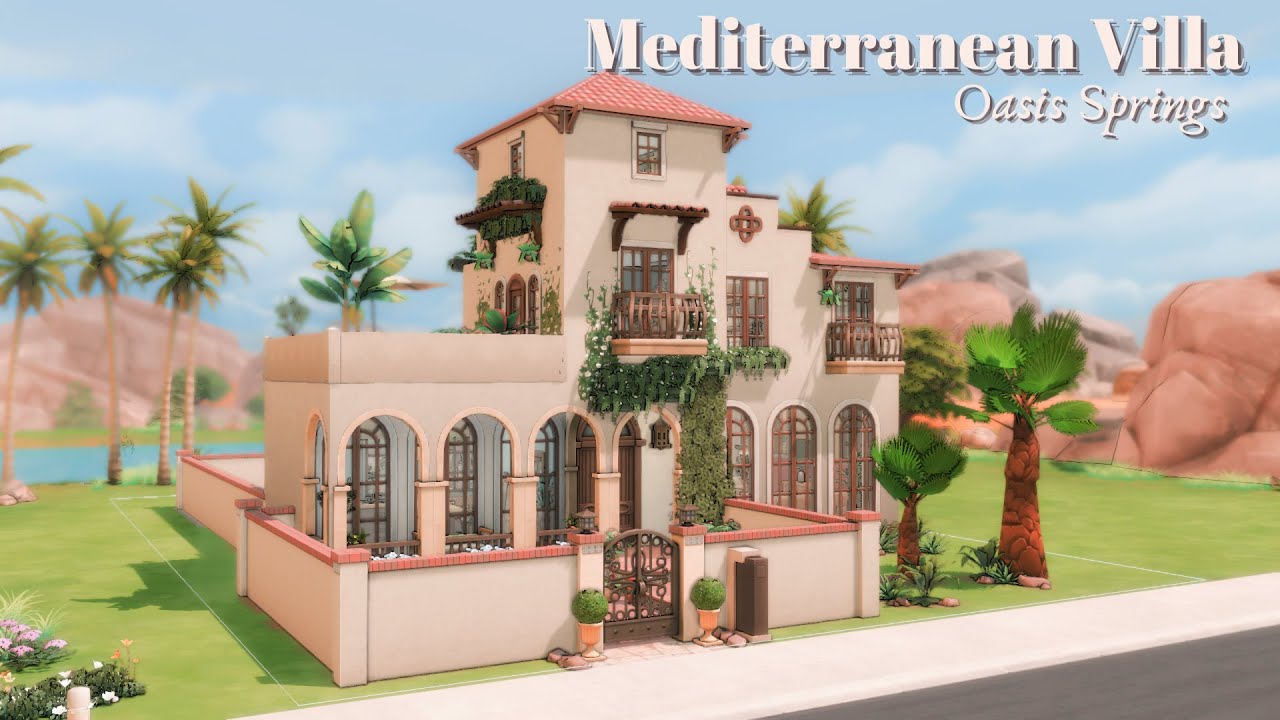 Mediterranean Villa | Sims 4 | Stop Motion Build | No CC