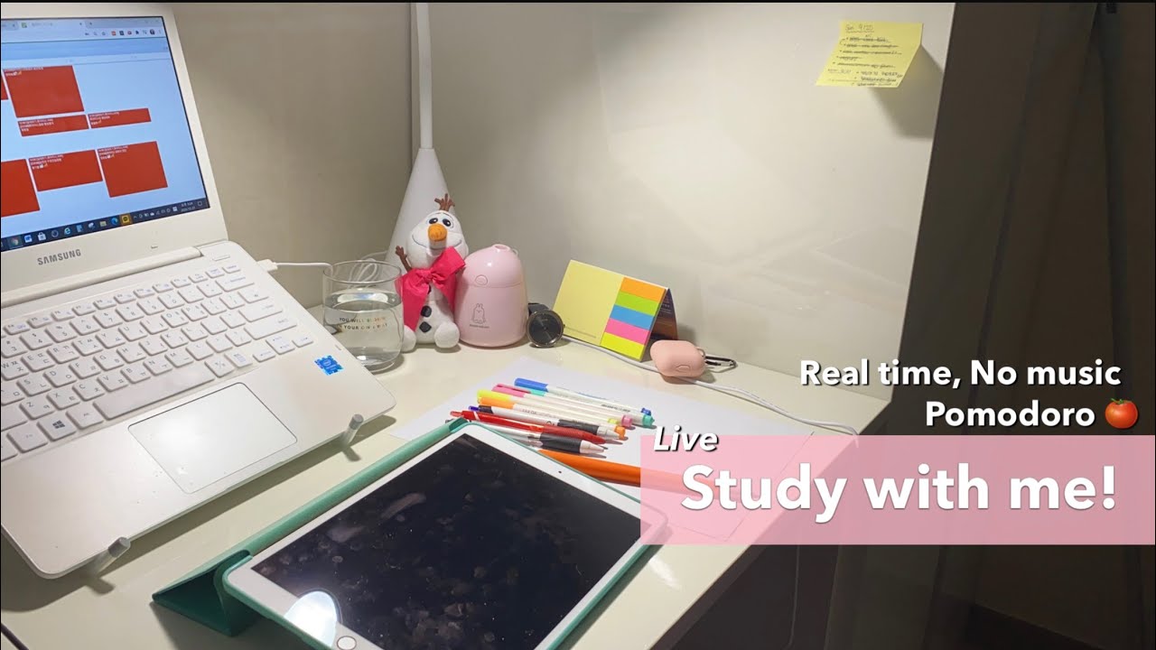 의대생 스터디윗미 Your study buddy for the day has arrived! 5hr Pomodor Study with me, No music