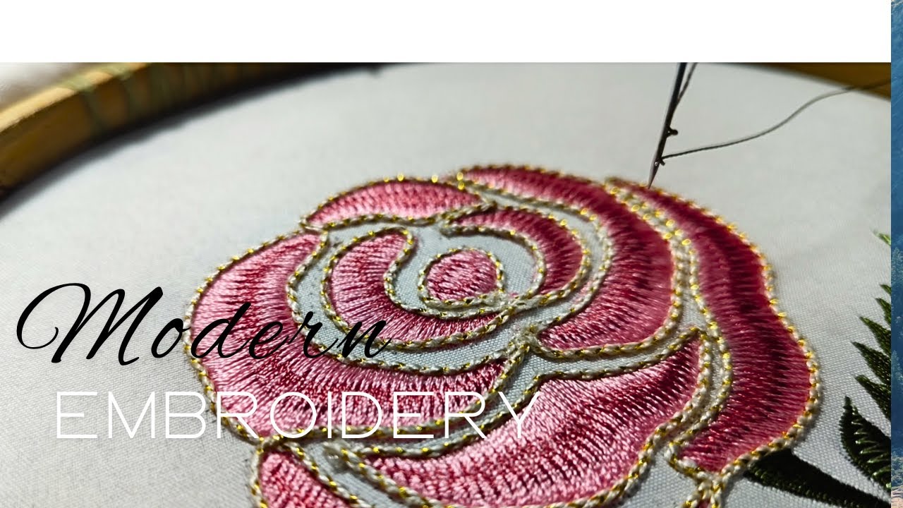 Beautiful flower machine embroidery design 🌹 embroidery tutorial