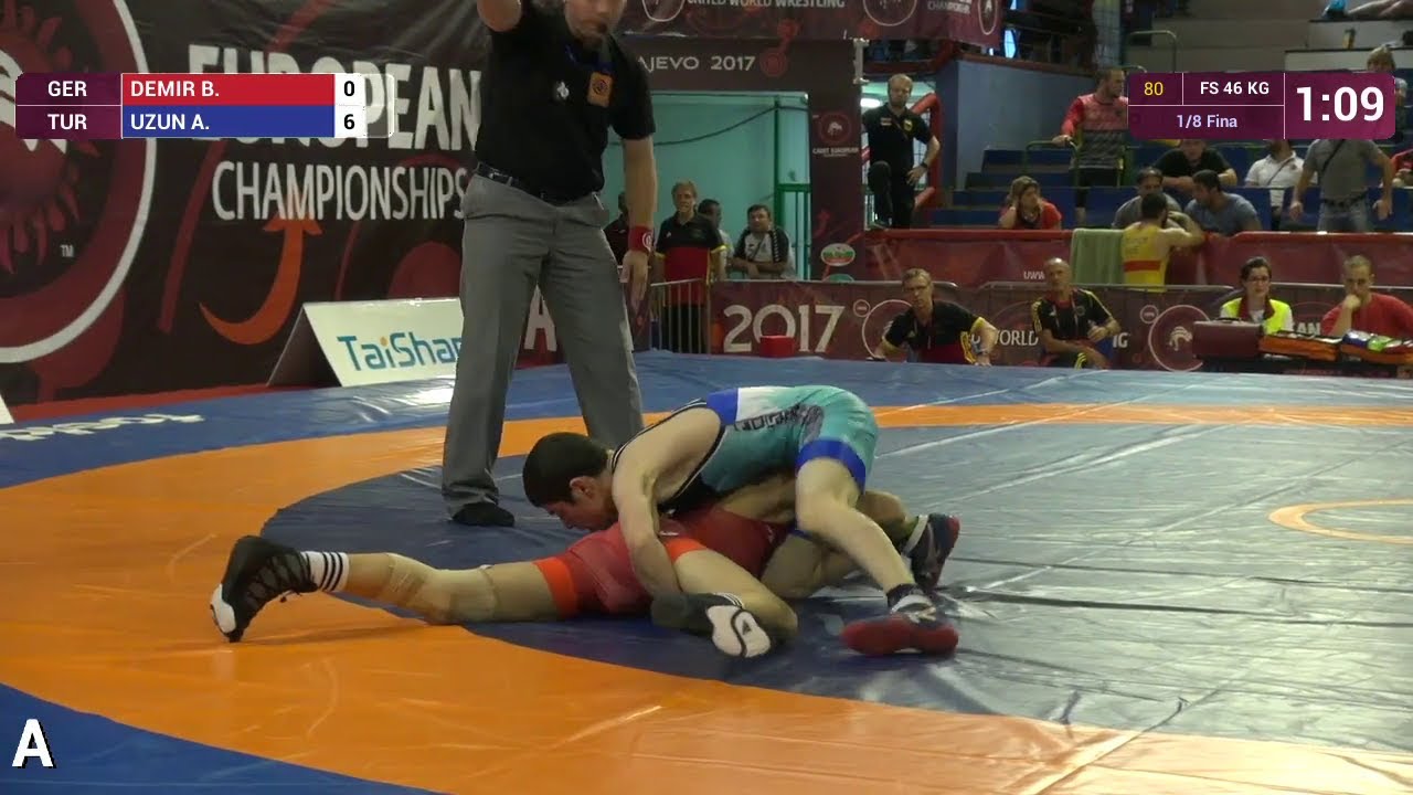 1/8 FS - 46 kg: A. UZUN (TUR) df. B. DEMIR (GER) by VSU, 10-0