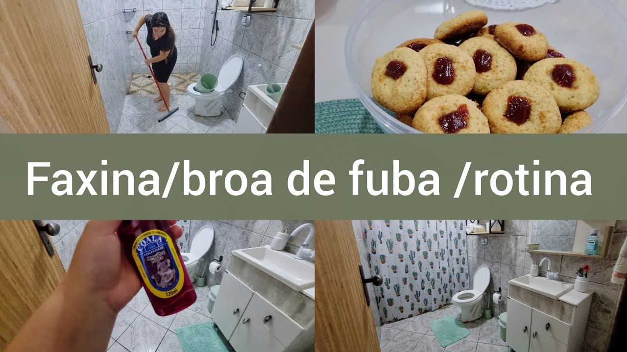 Volg de hoje/rotina do meu dia/receita de bora de fuba com goiabada/faxina no banheiro/vida real
