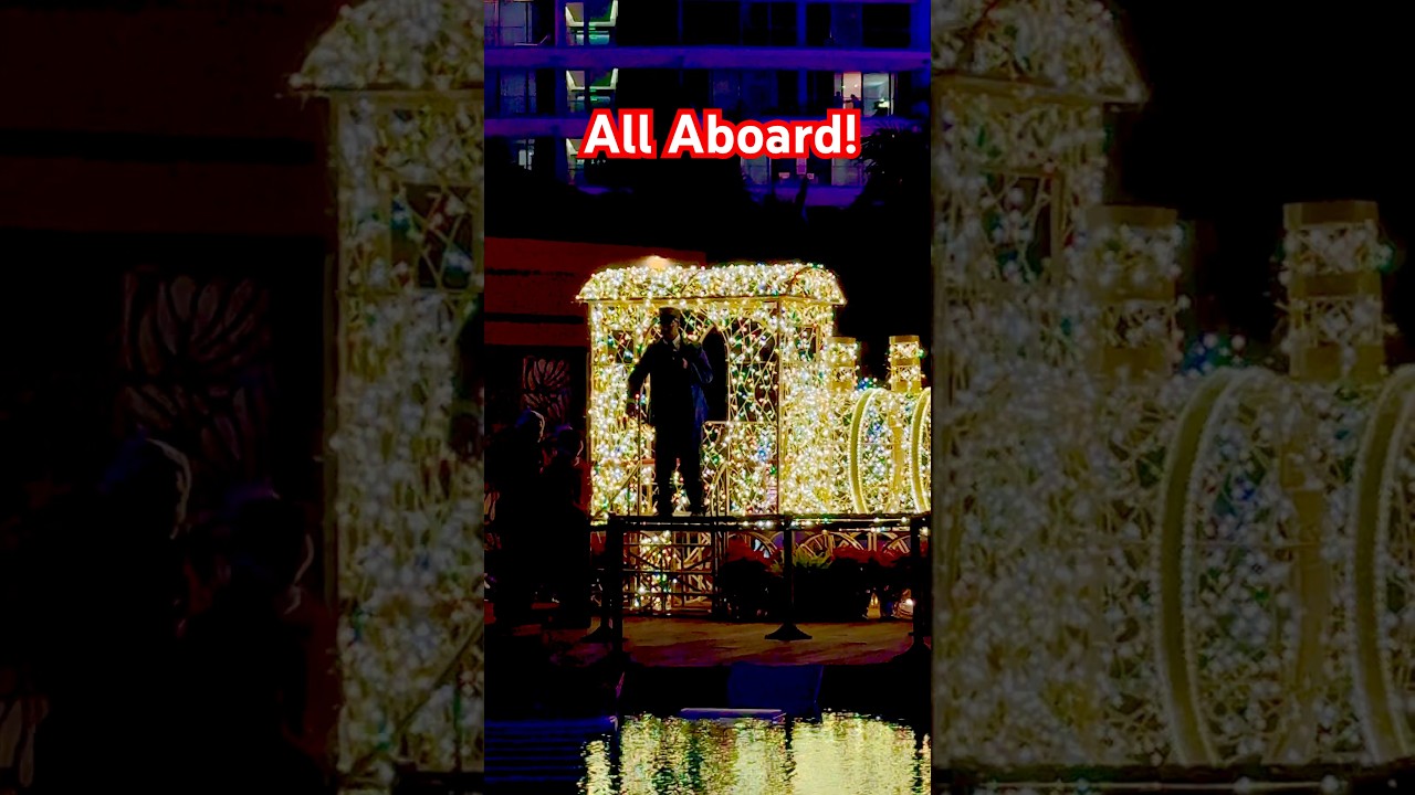 All Aboard the Train at Hard Rock The Holidays Lights Show 