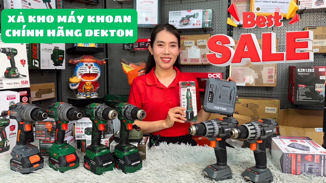 🔴13160pro GIẢM 10% + TẶNG PIN 4A 720K👉Dekton xả kho máy khoan pin 13160pro, 13120pro, 1385pro