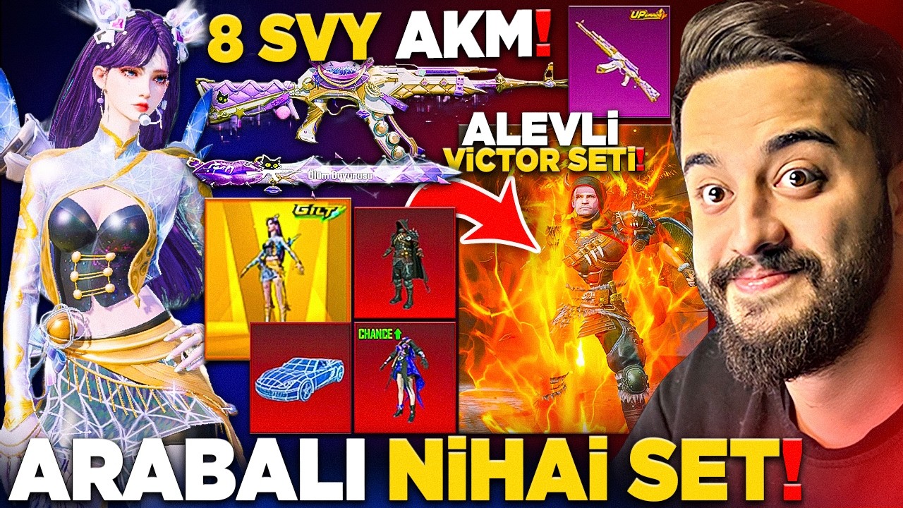 ARABALI NİHAİ SET ve 8 SEVİYE AKM GELDİ! ALEVLİ VİCTOR KOST&Uuml;M&Uuml;! PUBG Mobile