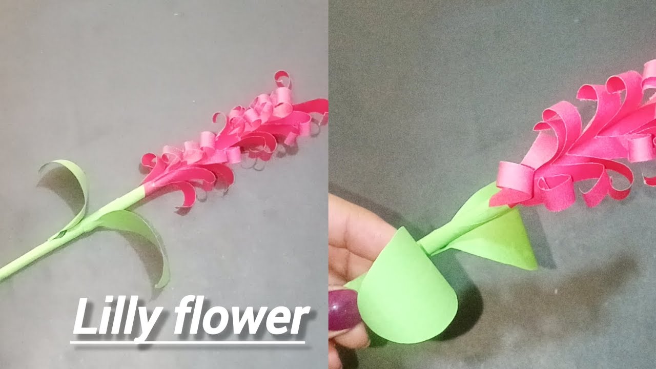 Lilly flower craft#diy #artandcraft #papercraft #viralvideo #art with zaryal# inshot#artscraft 