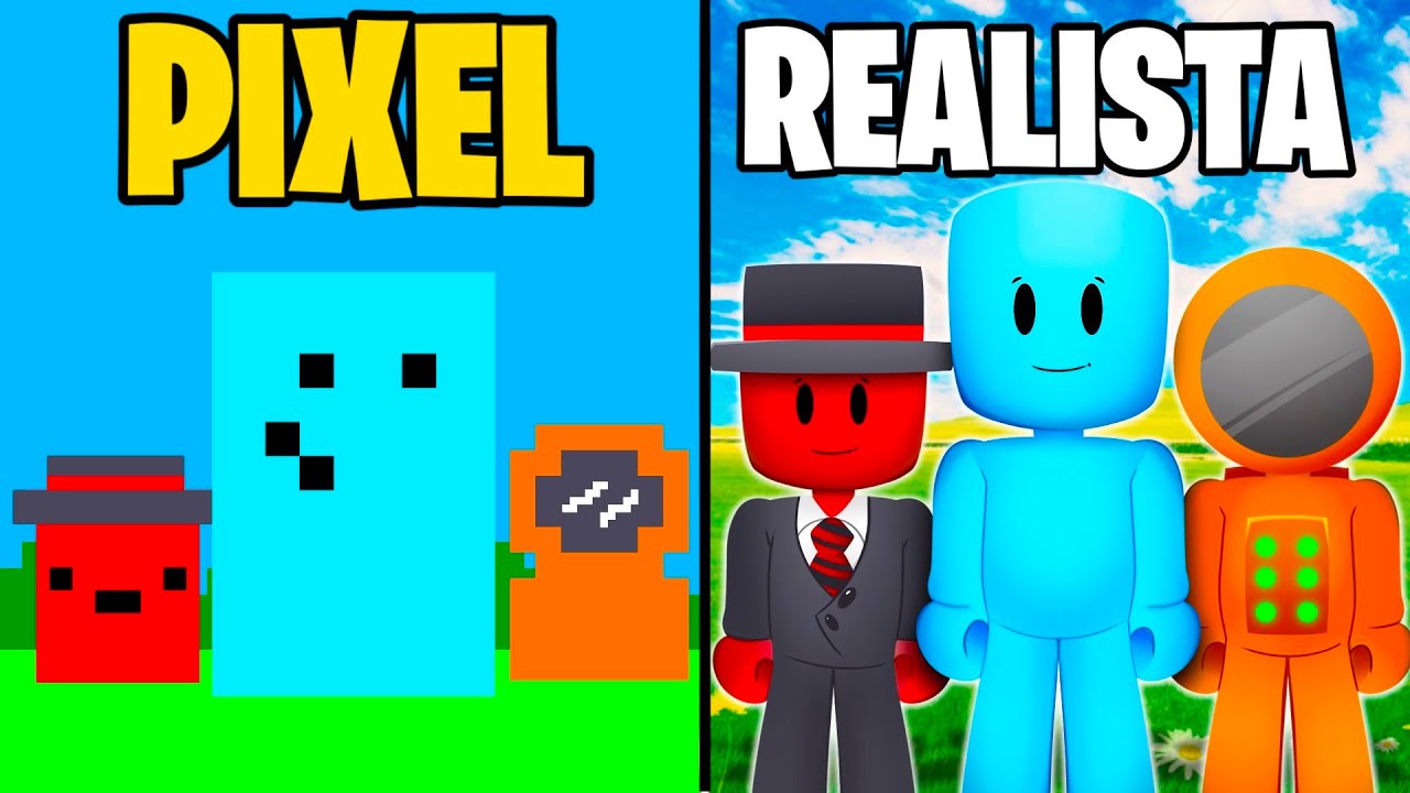 🟨Indo de Pixel até Realista no Roblox!
