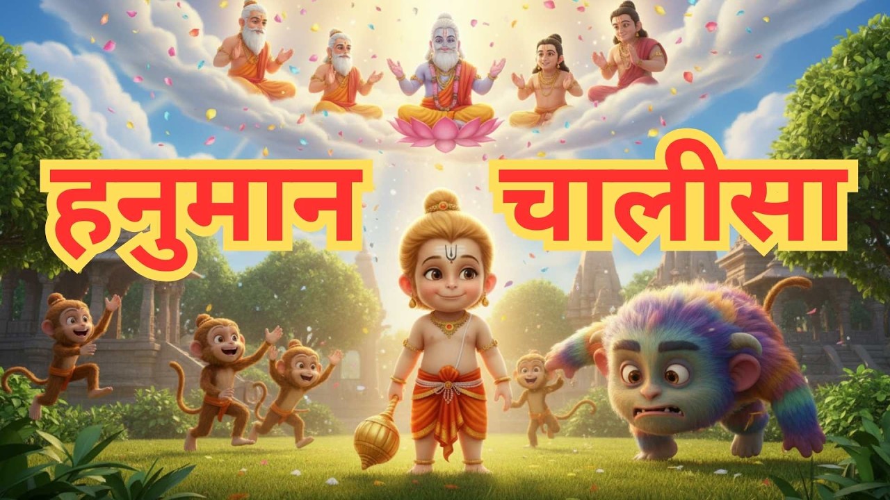 Hanuman Chalisa with Lyrics | Shri हनुमान चालीसा Animation and Song