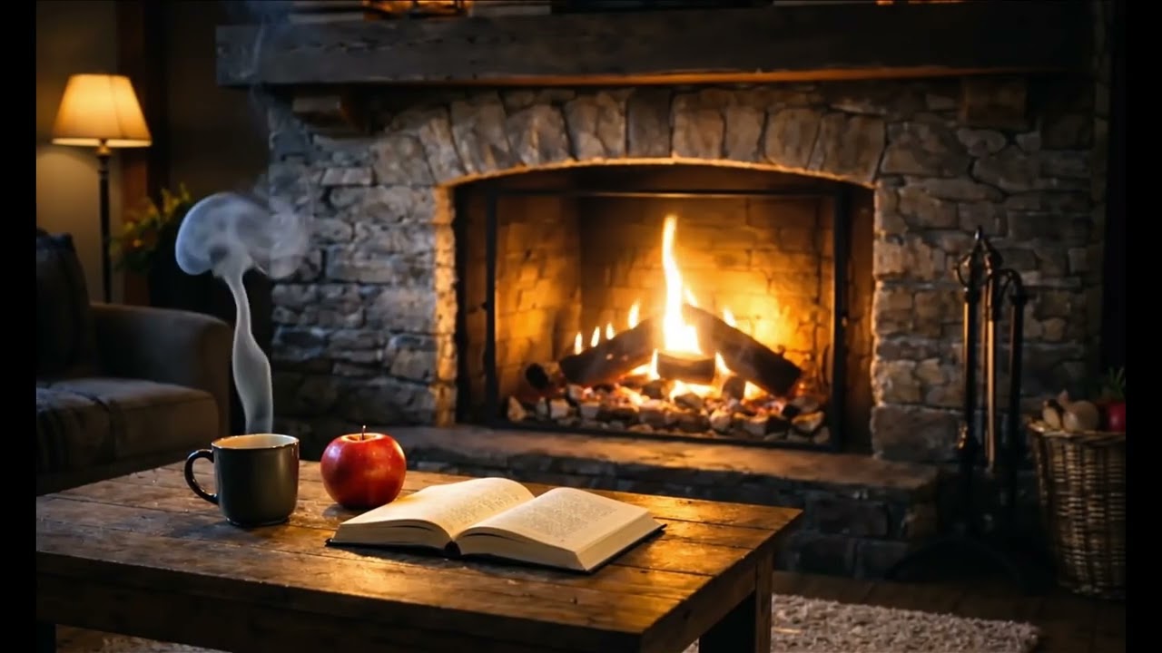 Night Fireplace & Warm Tea | Pure Ambient for Deep Sleep & Relaxation