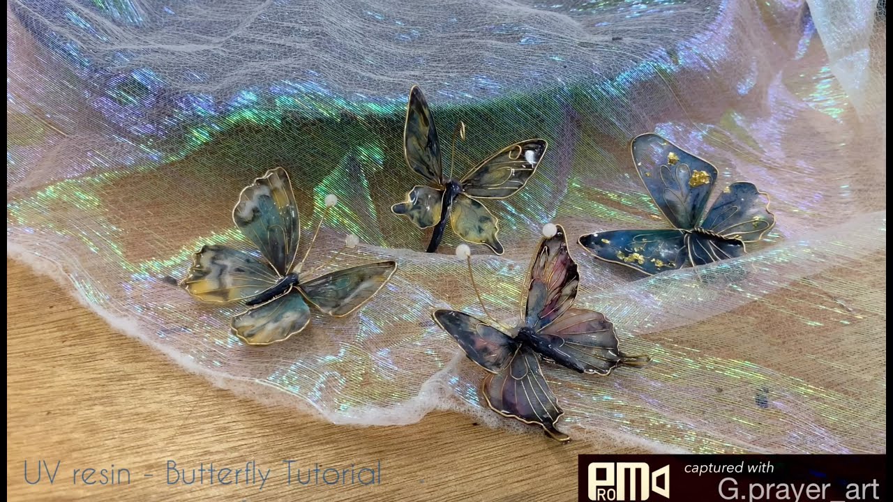 {UV resin} - 蝴蝶水晶滴膠飾物 🦋 DIY handmade UV resin Butterfly Accessories💙🤍