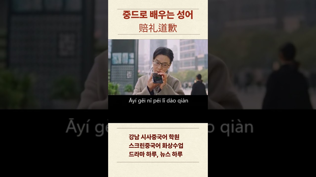 중드로 배우는 중국어 성어 赔礼道歉‌ Learn Chinese Idioms with TV Dramas  ドラマの名セリフで学ぶ中国語成語