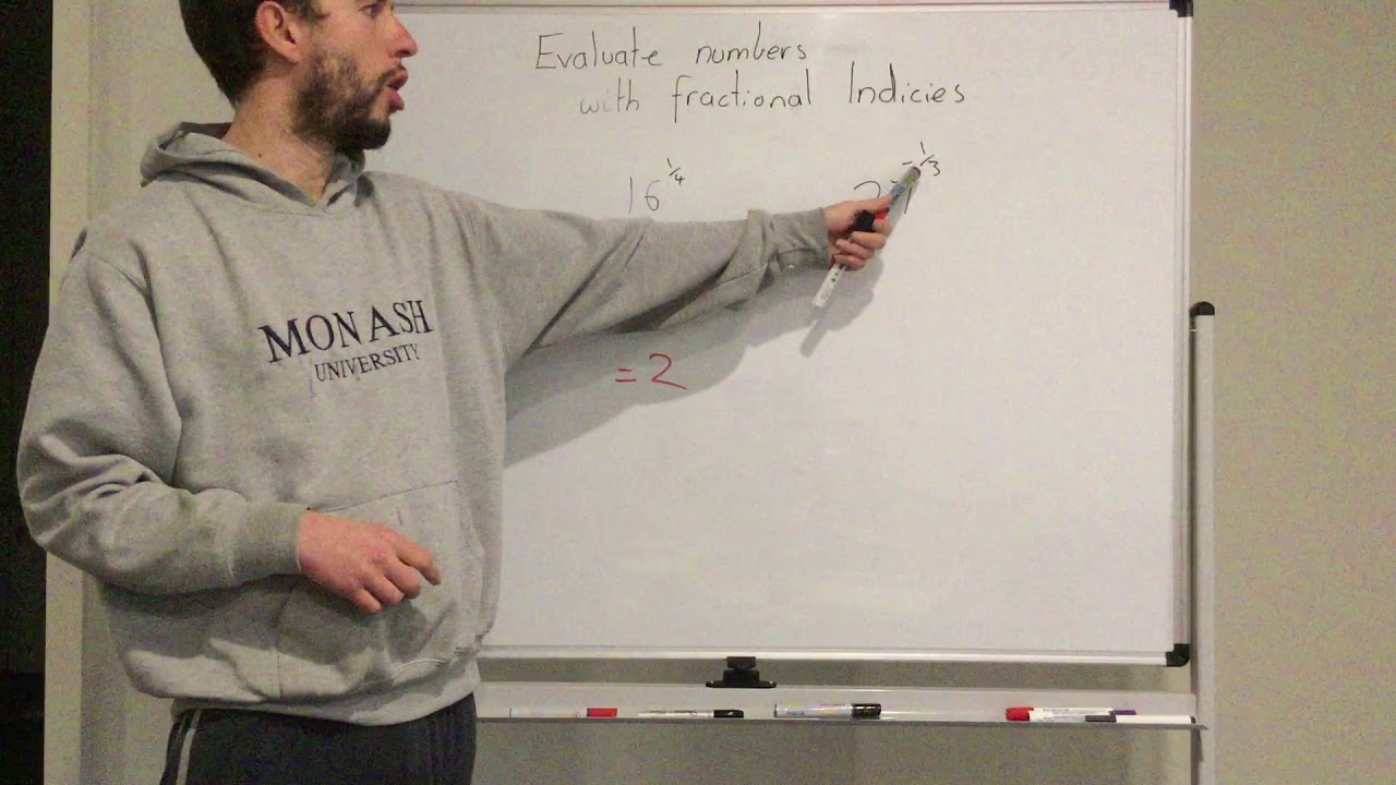 Evaluate numbers with fractional indices