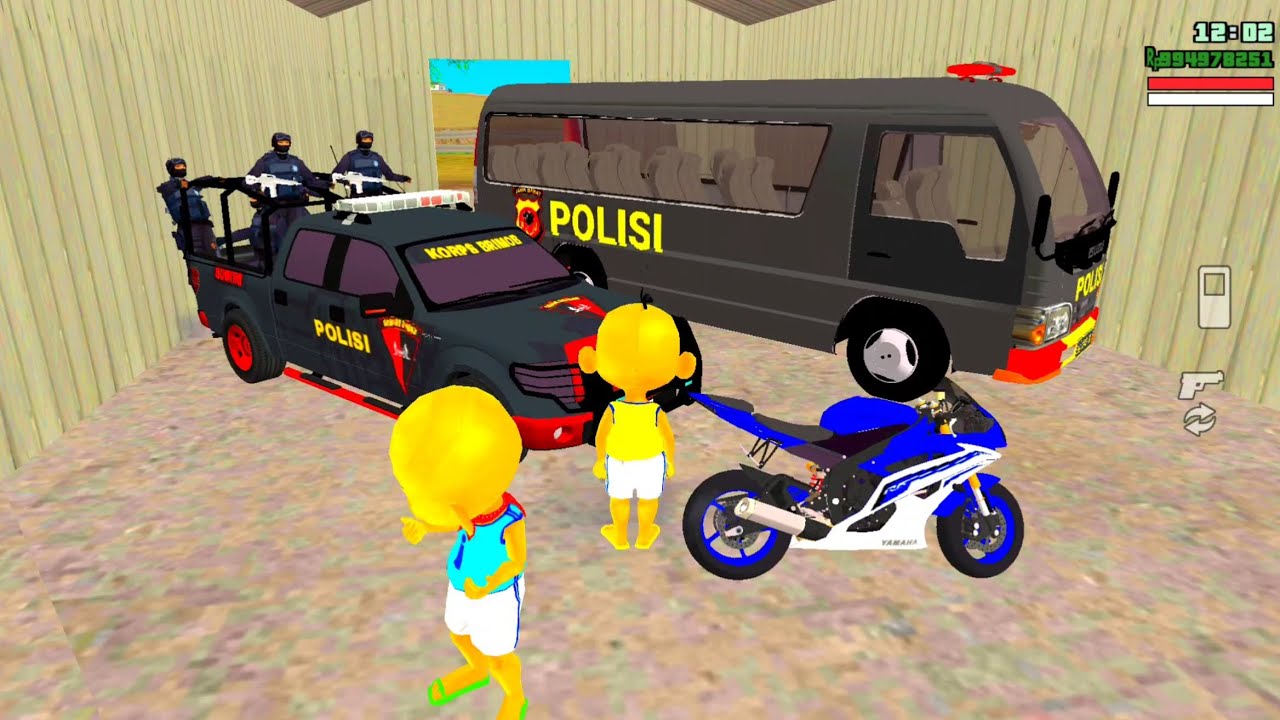 Upin ipin hari pertama Patroli Mobil Polisi,Truk Kereta CC206 Terguling Atok Marah besar🤣 Dunia Oyya